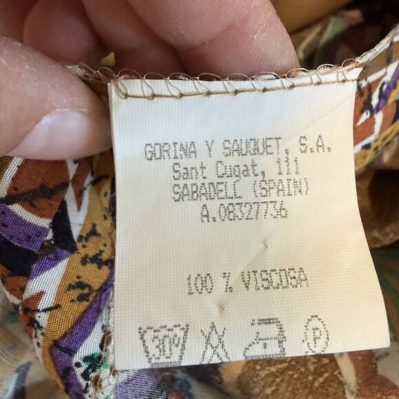 Lasserre Paris Wrap Skirt Women Size 42 Brown Tribal Aztec Artsy Fish Geometric - Picture 10 of 13